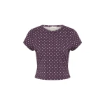Posse Tommy Tee in Purple Ivory Polka Dot | T-shirts | Luxury Shoes 