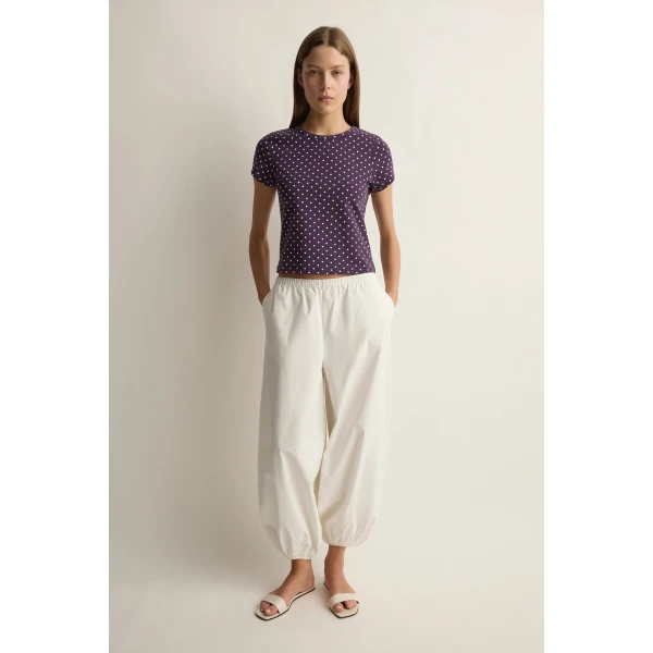 Posse Tommy Tee in Purple Ivory Polka Dot | T-shirts | Luxury Shoes , view 3