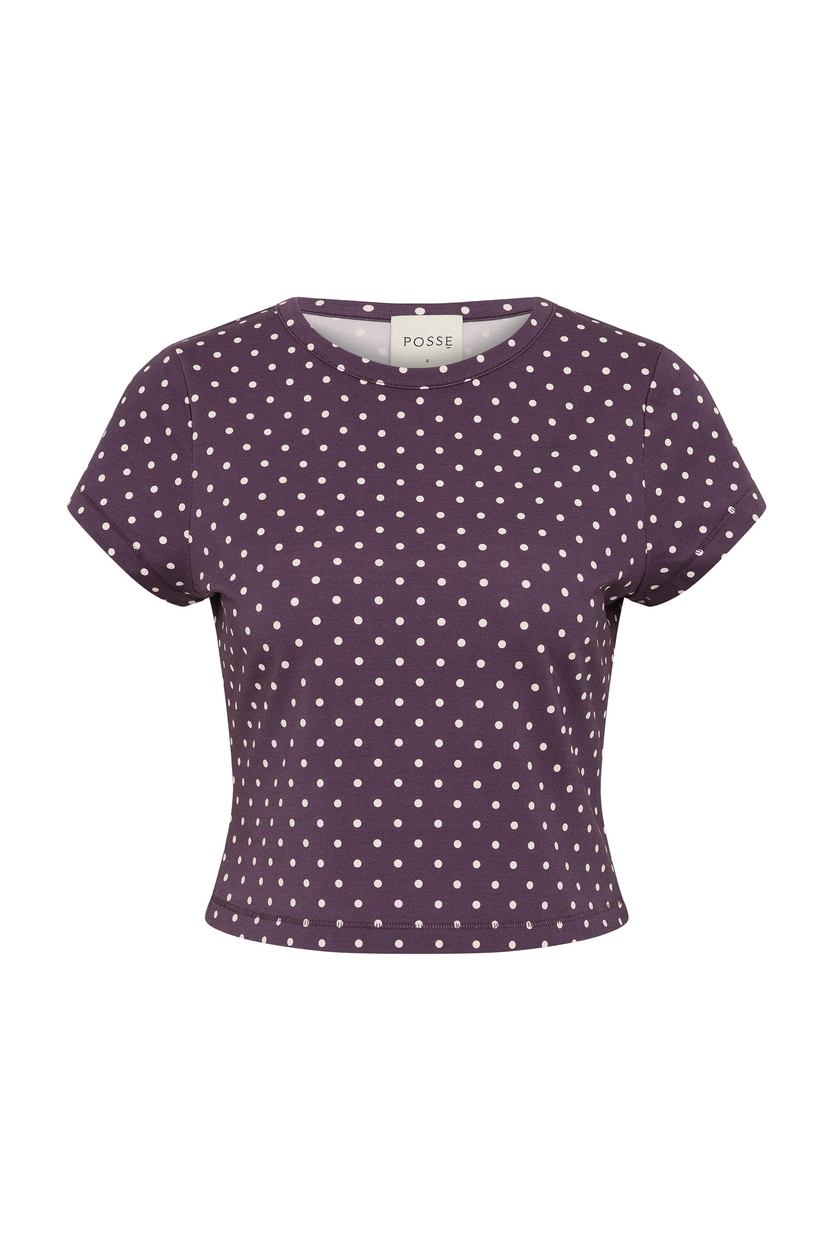 Posse Tommy Tee in Purple Ivory Polka Dot Posse Tommy Tee in Purple Ivory Polka Dot | T-shirts | Luxury Shoes