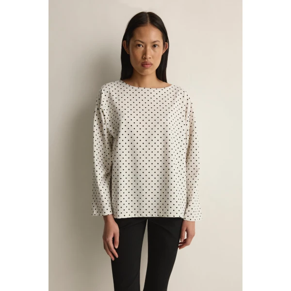 Posse Tommy Top in Ivory Black Polka Dot | Tops | Luxury Shoes , view 2