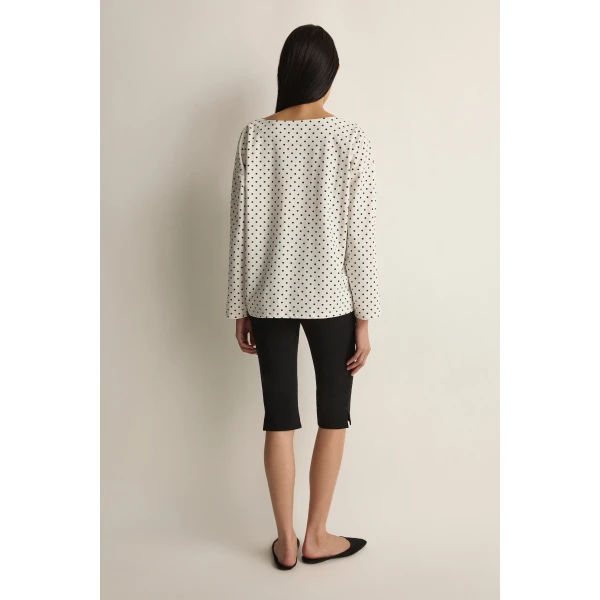 Posse Tommy Top in Ivory Black Polka Dot | Tops | Luxury Shoes , view 4