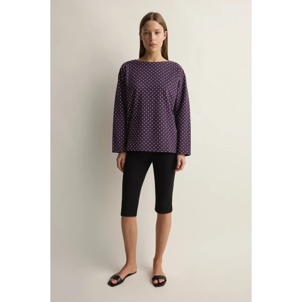 Posse Tommy Top in Purple Ivory Polka Dot | Tops | Luxury Shoes , view 3