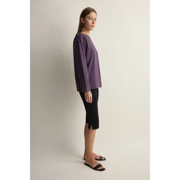 Posse Tommy Top in Purple Ivory Polka Dot | Tops | Luxury Shoes , view 4