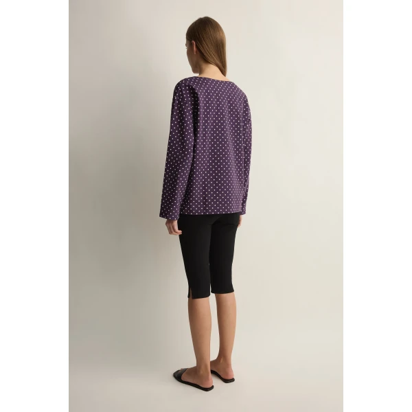 Posse Tommy Top in Purple Ivory Polka Dot | Tops | Luxury Shoes , view 5