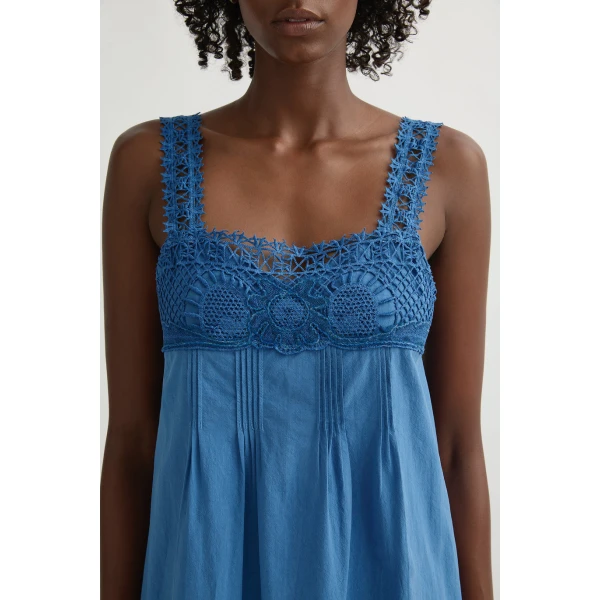 Posse Veda Dress in Azure | Midi Dresses | Luxury Shoes , view 3