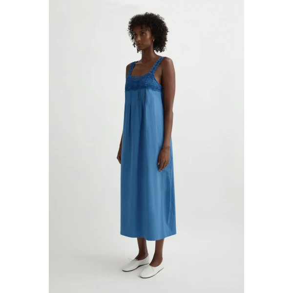 Posse Veda Dress in Azure | Midi Dresses | Luxury Shoes , view 4