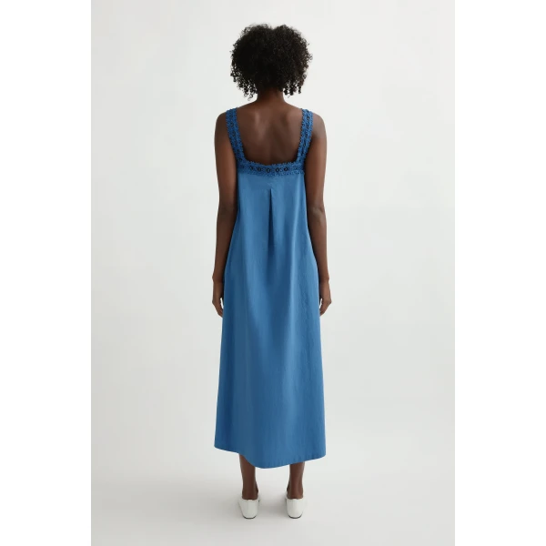 Posse Veda Dress in Azure | Midi Dresses | Luxury Shoes , view 5