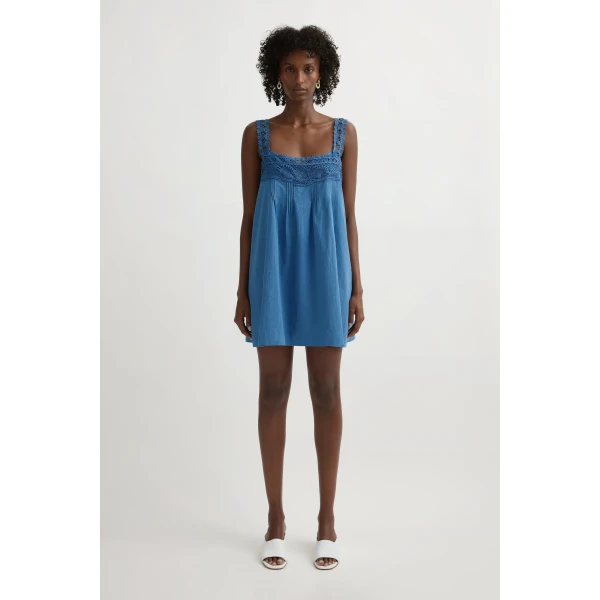 Posse Veda Mini Dress in Azure | Mini Dresses | Luxury Shoes , view 2