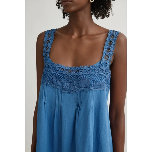 Posse Veda Mini Dress in Azure | Mini Dresses | Luxury Shoes , view 3