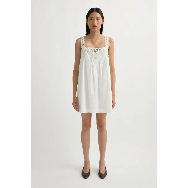 Posse Veda Mini Dress in Vintage White | Mini Dresses | Luxury Shoes , view 2