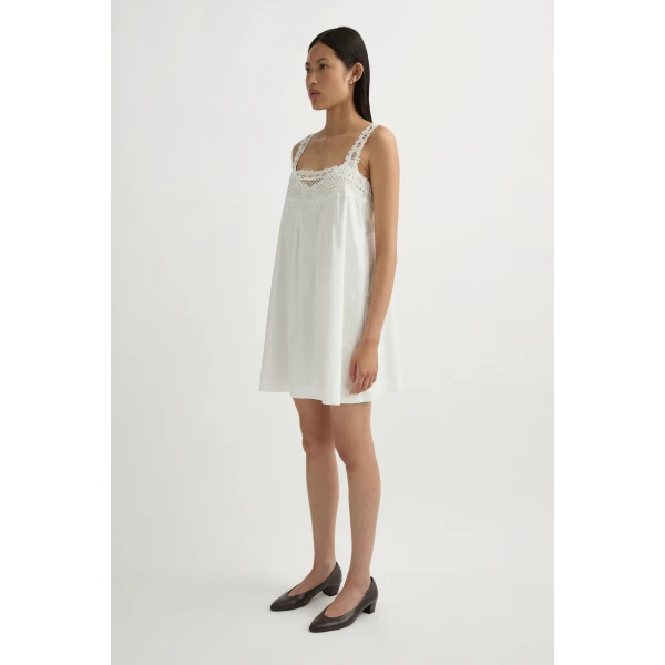 Posse Veda Mini Dress in Vintage White | Mini Dresses | Luxury Shoes , view 4