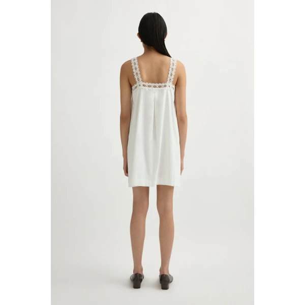 Posse Veda Mini Dress in Vintage White | Mini Dresses | Luxury Shoes , view 5