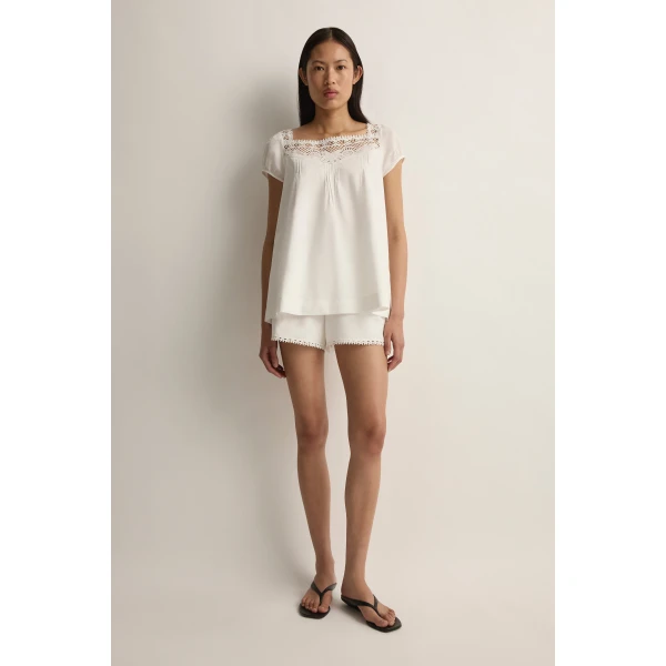 Posse Veda Short in Vintage White | Shorts | Luxury Shoes , view 3