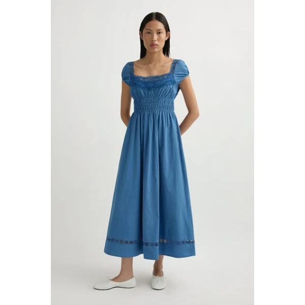 Posse Veda Sundress in Azure | Midi Dresses | Luxury Shoes , view 2