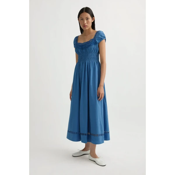 Posse Veda Sundress in Azure | Midi Dresses | Luxury Shoes , view 4