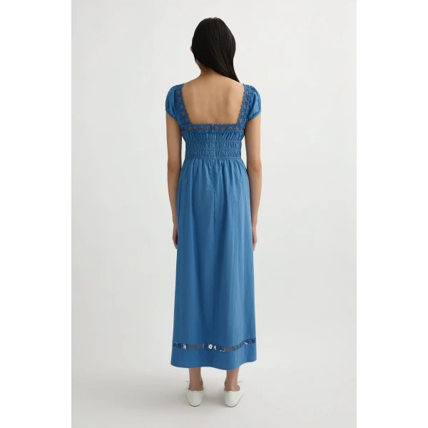 Posse Veda Sundress in Azure | Midi Dresses | Luxury Shoes , view 5
