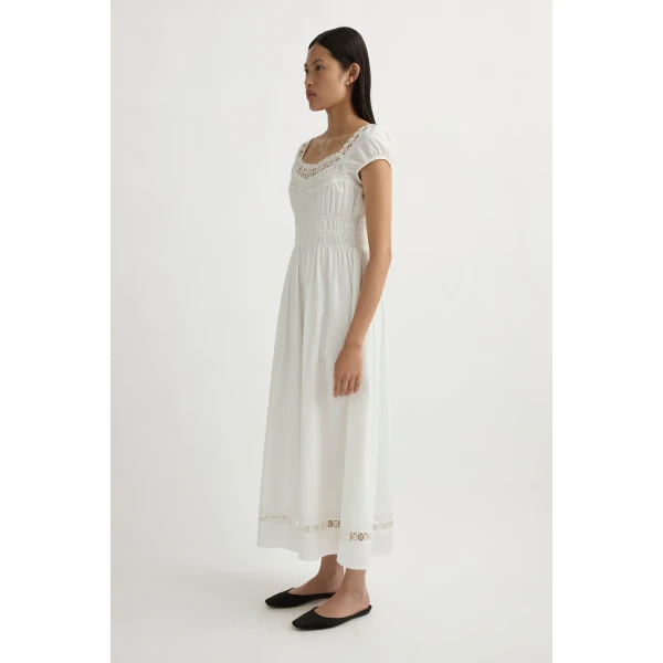 Posse Veda Sundress in Vintage White | Midi Dresses | Luxury Shoes , view 4