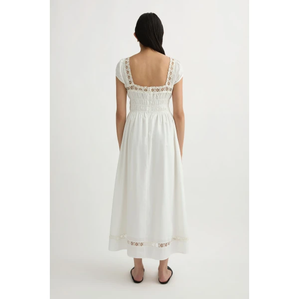 Posse Veda Sundress in Vintage White | Midi Dresses | Luxury Shoes , view 5