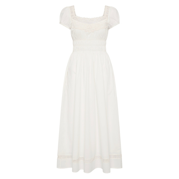 Posse Veda Sundress in Vintage White | Midi Dresses | Luxury Shoes 