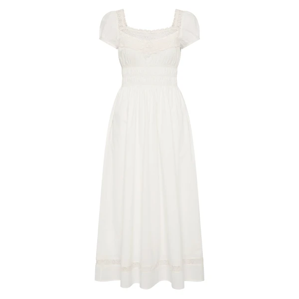 Posse Veda Sundress in Vintage White | Midi Dresses | Luxury Shoes 