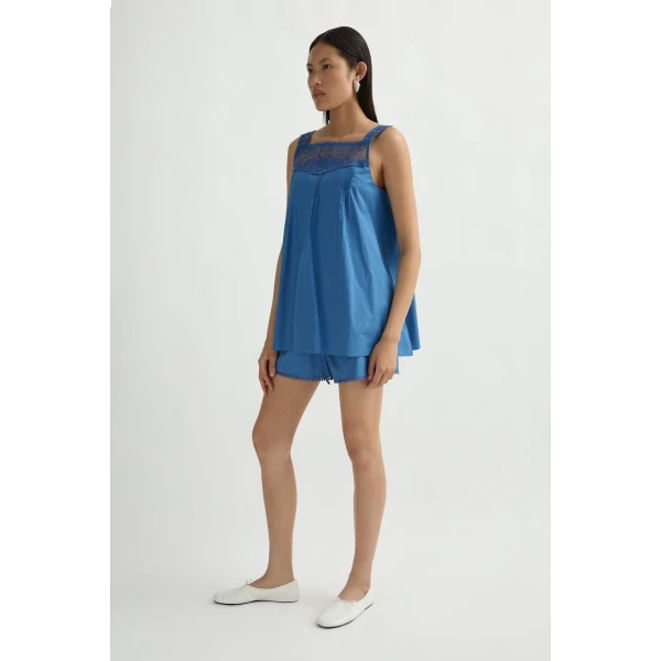 Posse Veda Tunic in Azure | Tops | Luxury Shoes , view 4