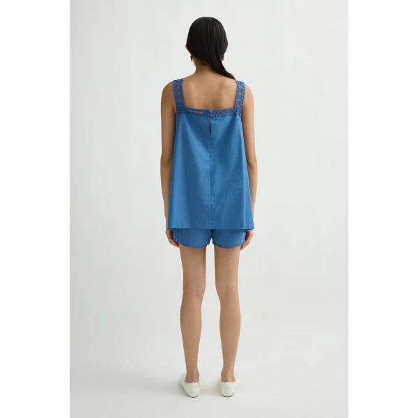 Posse Veda Tunic in Azure | Tops | Luxury Shoes , view 5