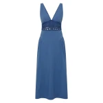 Posse Veda V-Neck Dress in Azure | Midi Dresses | Luxury Shoes 