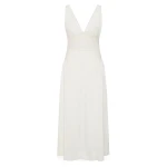 Posse Veda V-Neck Dress in Vintage White | Midi Dresses | Luxury Shoes 
