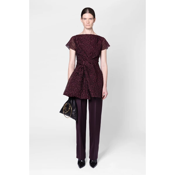 ROKSANDA Cirel Top in Burgundy | Tops | Luxury Shoes 