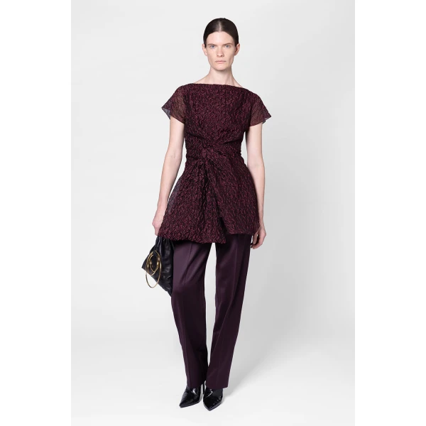 ROKSANDA Cirel Top in Burgundy | Tops | Luxury Shoes 