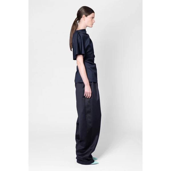 ROKSANDA Ines Trouser in Navy | Wide leg pants | Luxury Shoes 