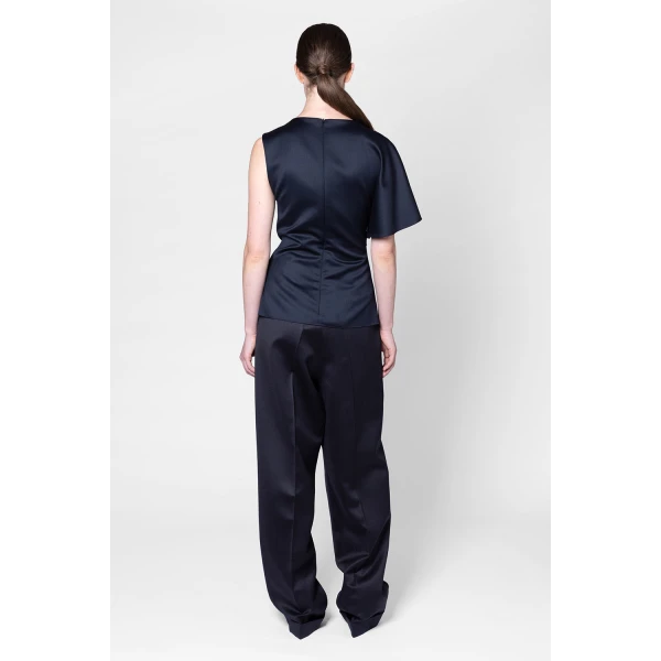 ROKSANDA Ines Trouser in Navy | Wide leg pants | Luxury Shoes 