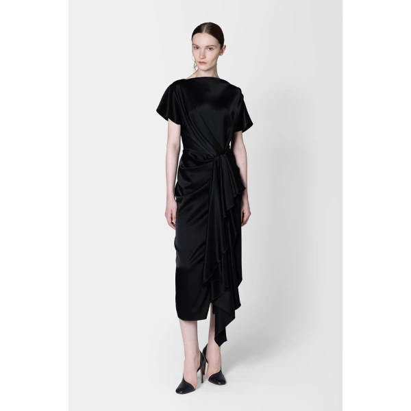 ROKSANDA Zoa Dress in Black | Midi Dresses | Luxury Shoes 