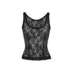 Rasario Lace Tank Top in Black