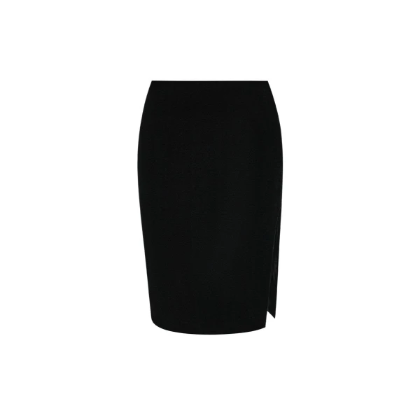 Velvet Midi Skirt in Black
