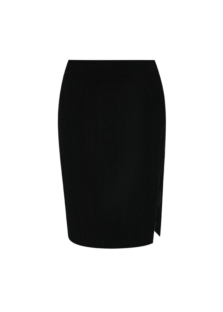 Velvet Midi Skirt in Black