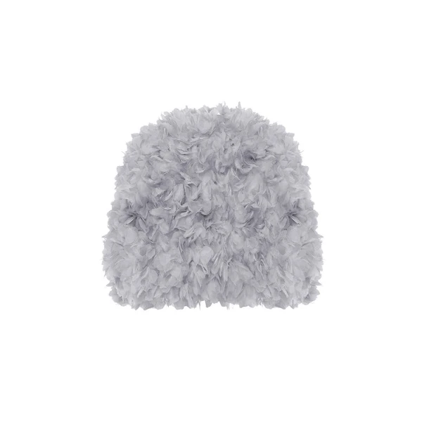 Rasario Voluminous Cape with Floral Trim in Grey, view 2