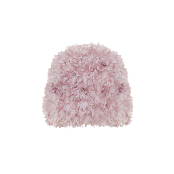 Rasario Voluminous Cape with Floral Trim in Light Pink, view 2