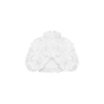 Rasario Cropped Bolero with a Floral Trim in White