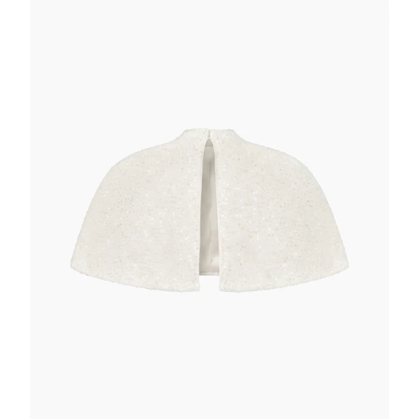 Rasario Sequin-Embroidered Cape in White, view 2