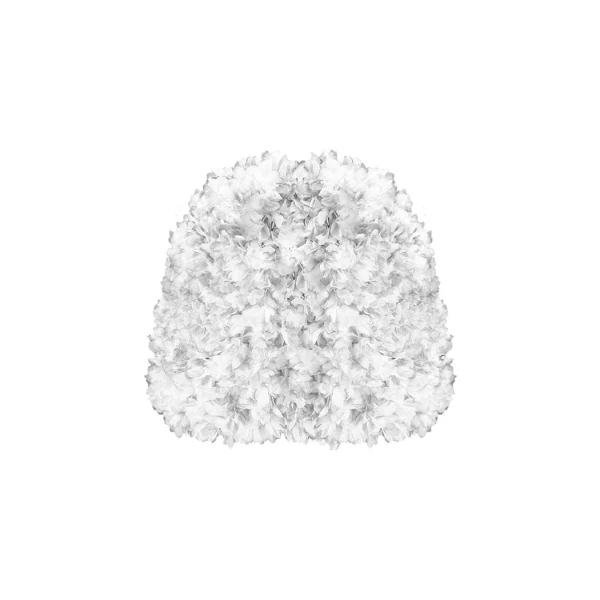 Rasario Voluminous Cape with Floral Trim in White, view 2