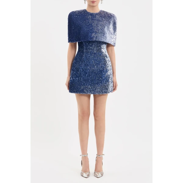 Rebecca Vallance Cambridge Cape in Blue Topaz | Cape | Luxury Shoes 