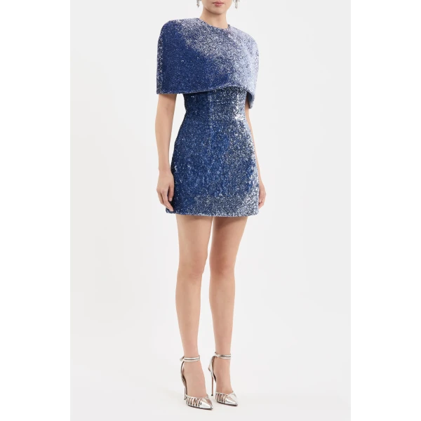 Rebecca Vallance Cambridge Cape in Blue Topaz | Cape | Luxury Shoes 