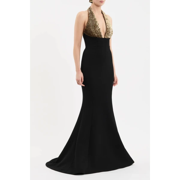 Rebecca Vallance Cambridge Halter Gown | Evening Gowns | Luxury Shoes 