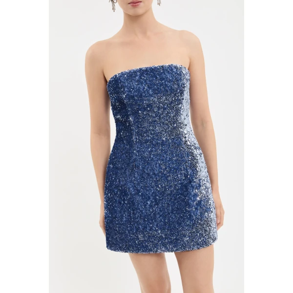 Rebecca Vallance Cambridge Mini Dress in Blue Topaz | Mini Dresses | Luxury Shoes 
