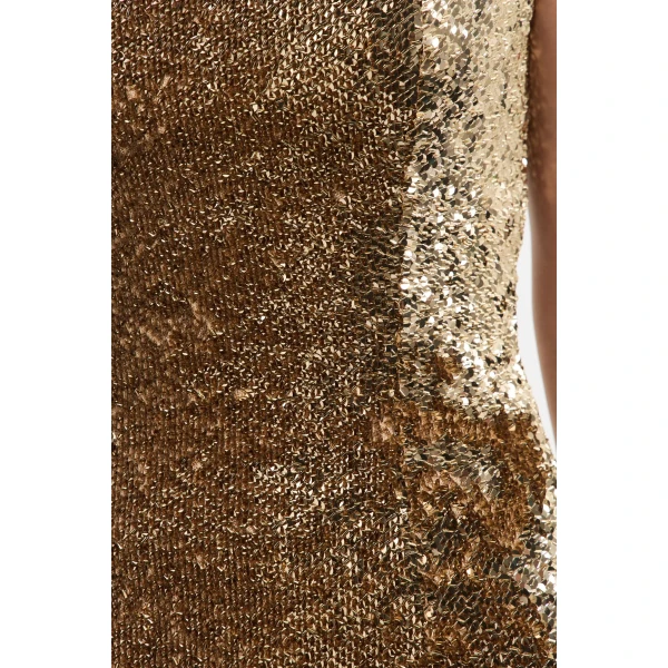Rebecca Vallance Cambridge Mini Dress in Gold | Mini Dresses | Luxury Shoes 