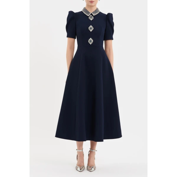 Rebecca Vallance Crown Jewel Short Sleeve Midi Dress | Midi Dresses | Luxury Shoes 