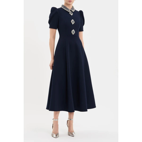 Rebecca Vallance Crown Jewel Short Sleeve Midi Dress | Midi Dresses | Luxury Shoes 