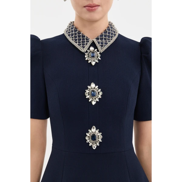 Rebecca Vallance Crown Jewel Short Sleeve Midi Dress | Midi Dresses | Luxury Shoes 