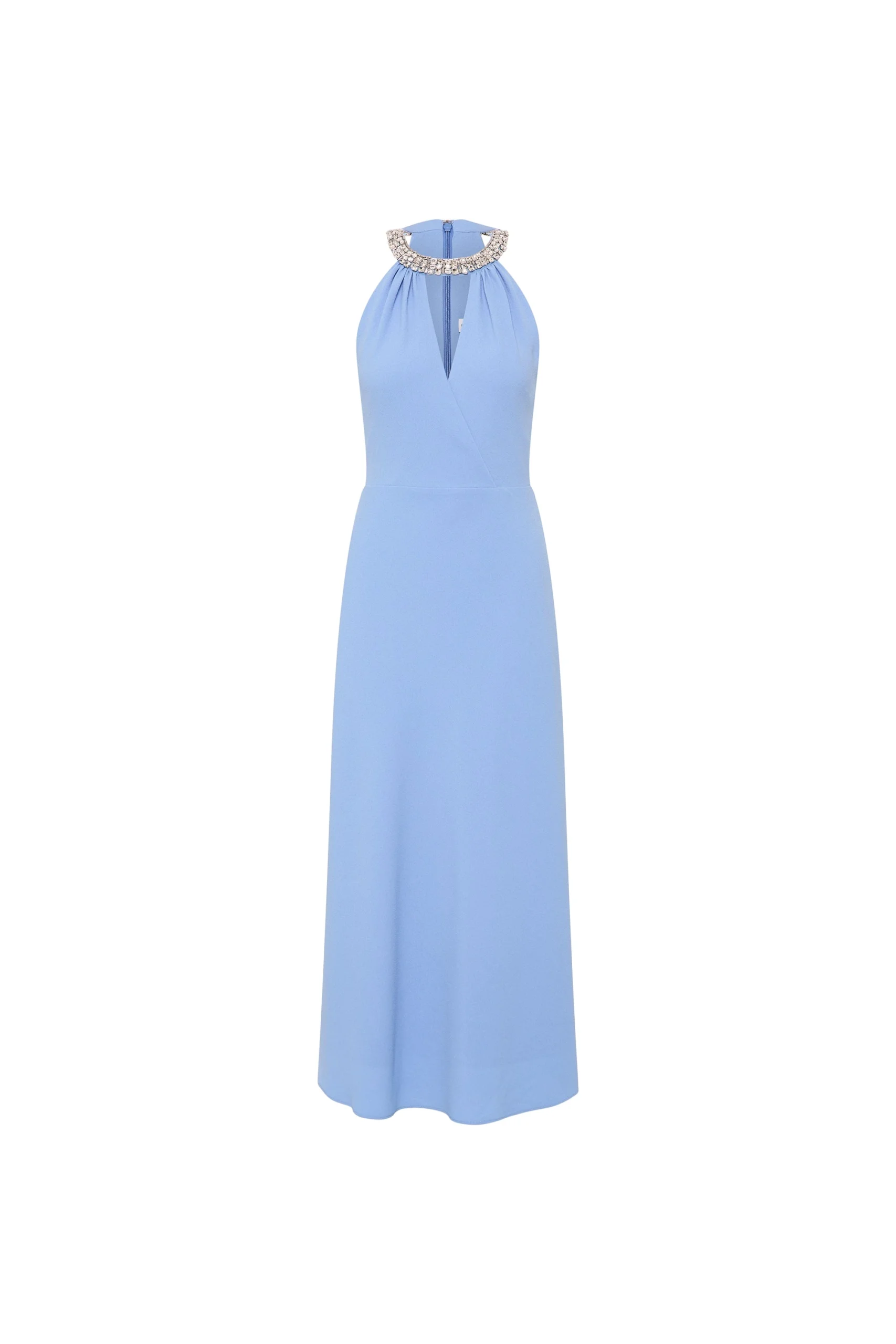 Rebecca Vallance midi dress Australia Signature Dresses – Luxury Shoes Rebecca Vallance Gimlet Halter Midi Dress in Cornflower Blue